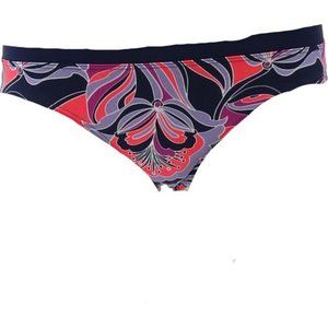 NWT LANDS' END WOMEN'S MID-WAIST BIKINI BOTTOM DEEP‎ SEA LOTUS FLORAL 2
